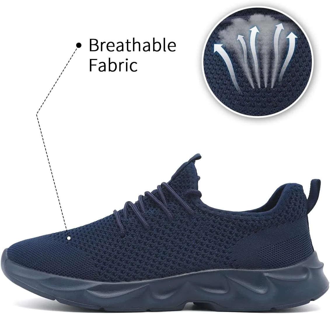 Mens Walking Shoes Slip On Tennis Non Slip Sneakers Outdoor Running Sports Trainers Athletic Sneaker Road Casual Workout Lightweight Shoes