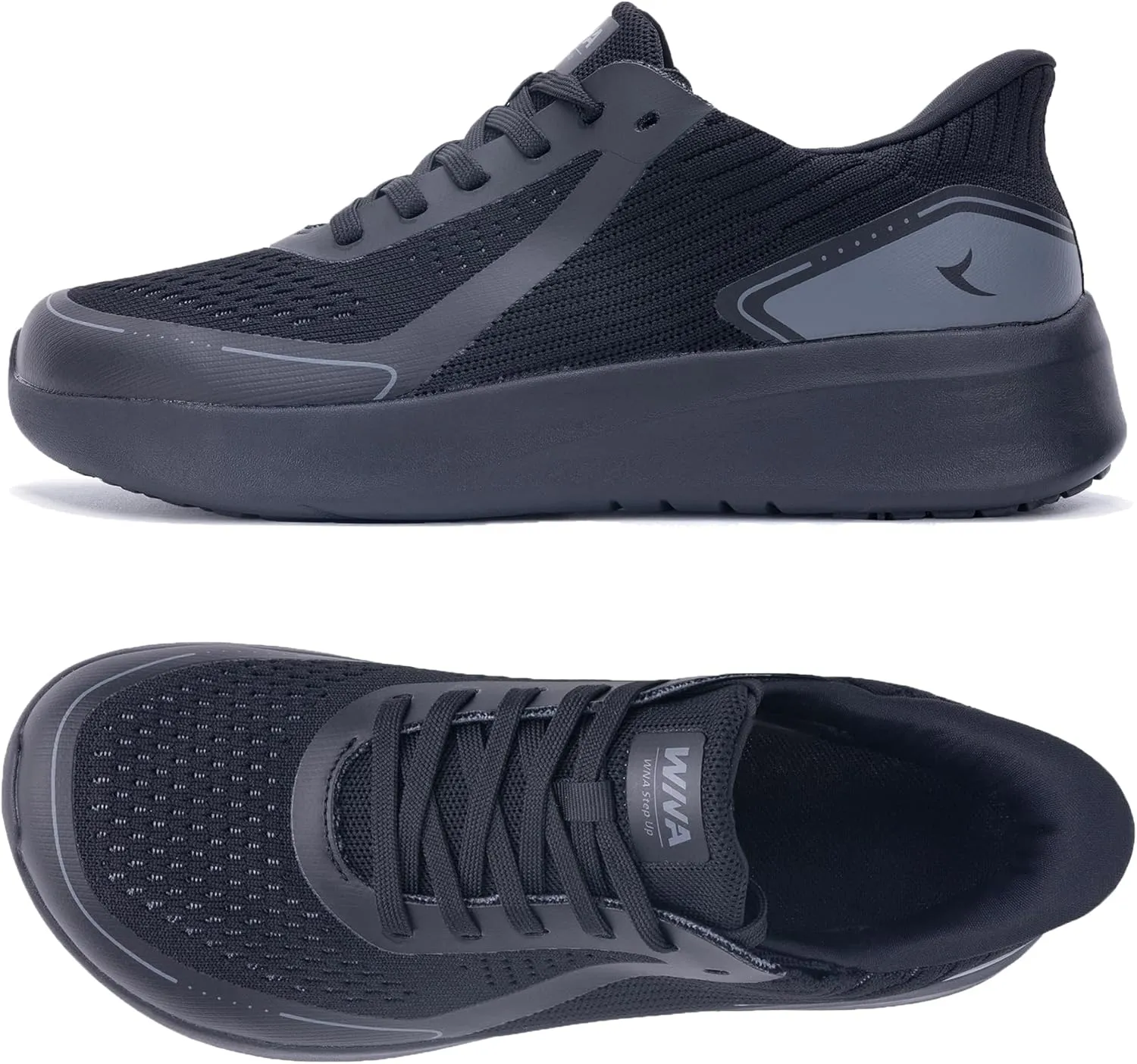Mens Wide Toe Walking Shoes | Zero Drop Minimalist Tennis Sneakers for Men | Slip On Arch Support Orthotic Shoes for Plantar Fasciitis