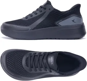 Mens Wide Toe Walking Shoes | Zero Drop Minimalist Tennis Sneakers for Men | Slip On Arch Support Orthotic Shoes for Plantar Fasciitis