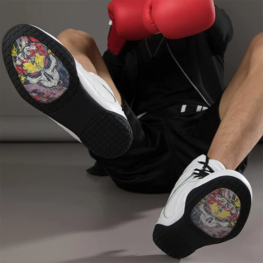 Men's Wrestling Shoe, Extra Wide Bodybuilding Weightlifting Wrestling Shoes Breathable Kickboxing Sparring Trainers Leather Boxing Boots for Boy Youth