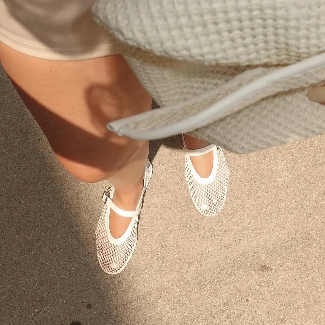 Mesh Ballet Flats for Women Buckle Strap Ballerina Flats Comfy Casual Ballerina Fishnet Mary Jane Flats Daily Dress