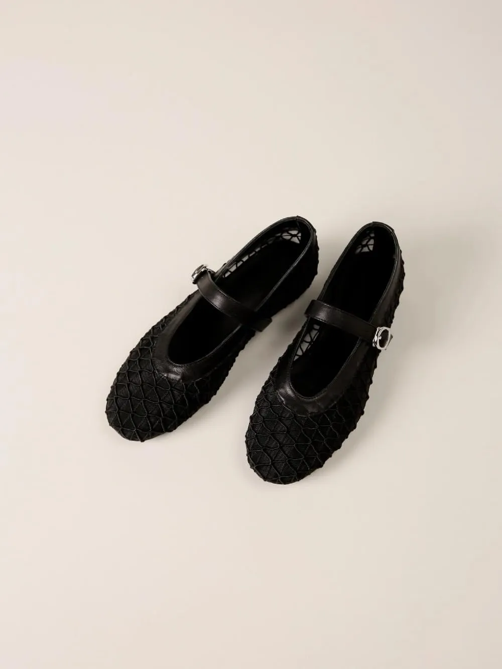 Mesh Mary Jane Flats for Women Jelly Mesh Ballet Flats Clear Hollow Sandals Slip on House Slippers Dressy Ballerina Shoes Low Top Buckled Straps Lightweight Breathable Beach Party Cruise Vacation