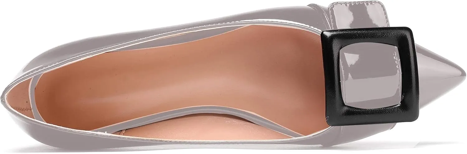Mettesally Women's Pointed Toe Ballet Flat Shoes Cap Toe Classic Ballet Flats Walking Shoes Casual Formal Slip-On Flat Dress Shoes