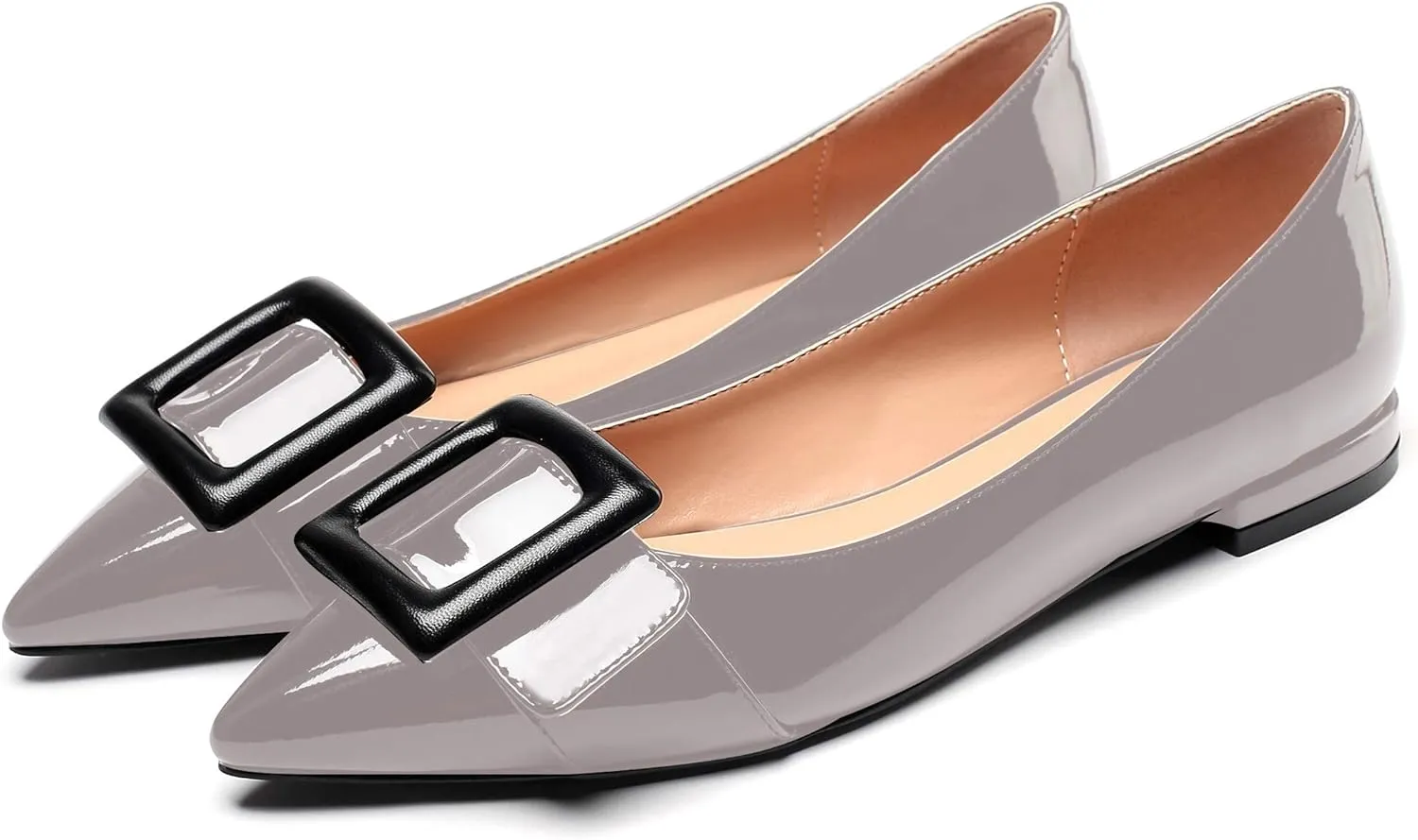 Mettesally Women's Pointed Toe Ballet Flat Shoes Cap Toe Classic Ballet Flats Walking Shoes Casual Formal Slip-On Flat Dress Shoes