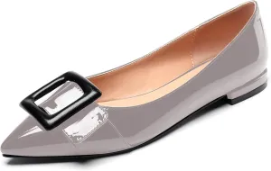 Mettesally Women's Pointed Toe Ballet Flat Shoes Cap Toe Classic Ballet Flats Walking Shoes Casual Formal Slip-On Flat Dress Shoes