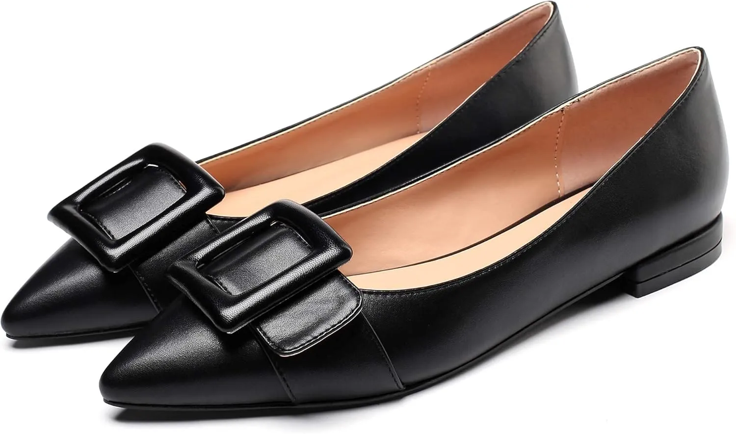 Mettesally Women's Pointed Toe Ballet Flat Shoes Cap Toe Classic Ballet Flats Walking Shoes Casual Formal Slip-On Flat Dress Shoes