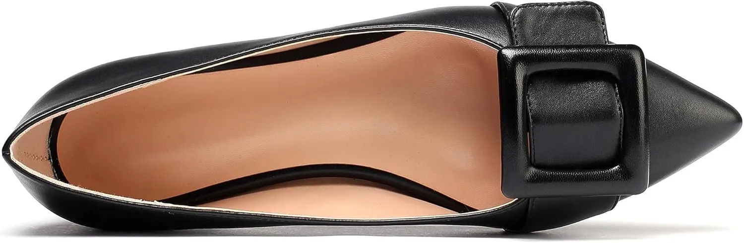 Mettesally Women's Pointed Toe Ballet Flat Shoes Cap Toe Classic Ballet Flats Walking Shoes Casual Formal Slip-On Flat Dress Shoes