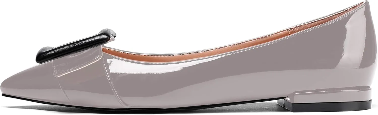 Mettesally Women's Pointed Toe Ballet Flat Shoes Cap Toe Classic Ballet Flats Walking Shoes Casual Formal Slip-On Flat Dress Shoes