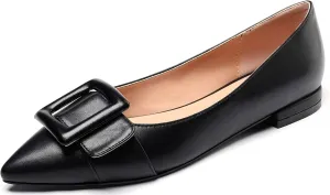 Mettesally Women's Pointed Toe Ballet Flat Shoes Cap Toe Classic Ballet Flats Walking Shoes Casual Formal Slip-On Flat Dress Shoes
