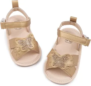Miamooi Infant Baby Girls Boys Sandals Summer Bowknot Crib Shoes Toddler Pu Leather Flower Soft Rubber Sole Dress Flats First Walker Shoes