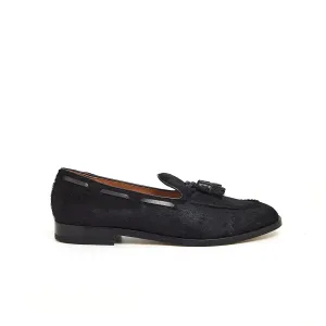 Midnight Suede Tassel Slip-Ons