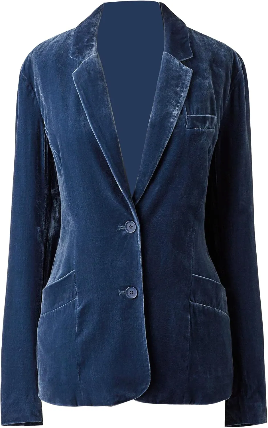 Mintlimit Women's Velvet Blazer Jacket - Long Sleeve V Neck Coat
