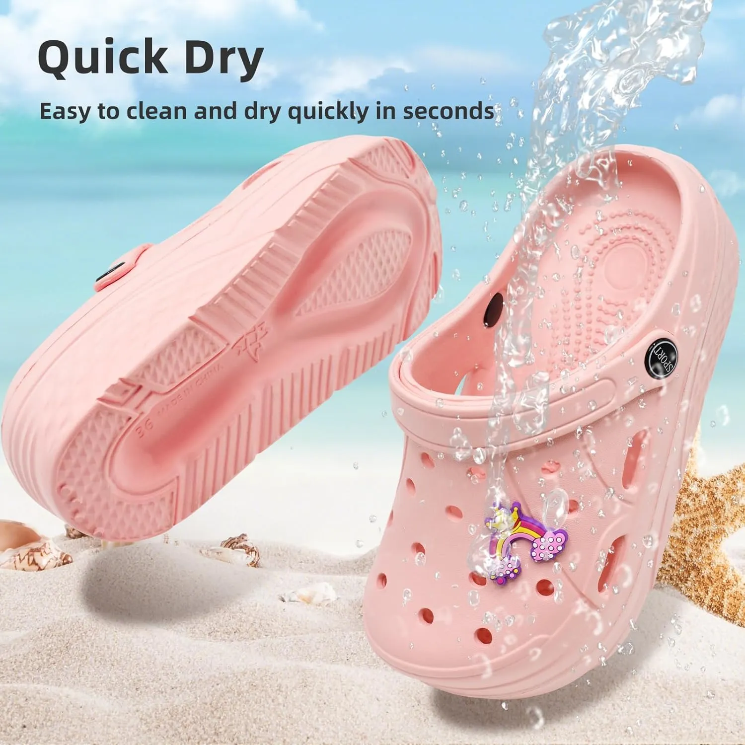 Mnplciea Women's Platform Clogs Non-Slip Garden Shoes Summer Slip On Comfortable Beach Sandals Slippers
