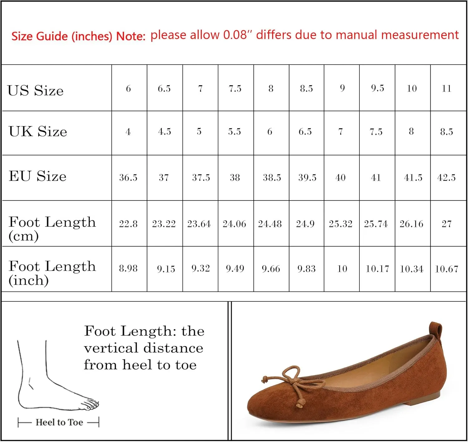 Modatope Ballet Flats with Bow Ballerina Closed Square Toe Slip on Bowknot Flats Shoes for Women Dressy