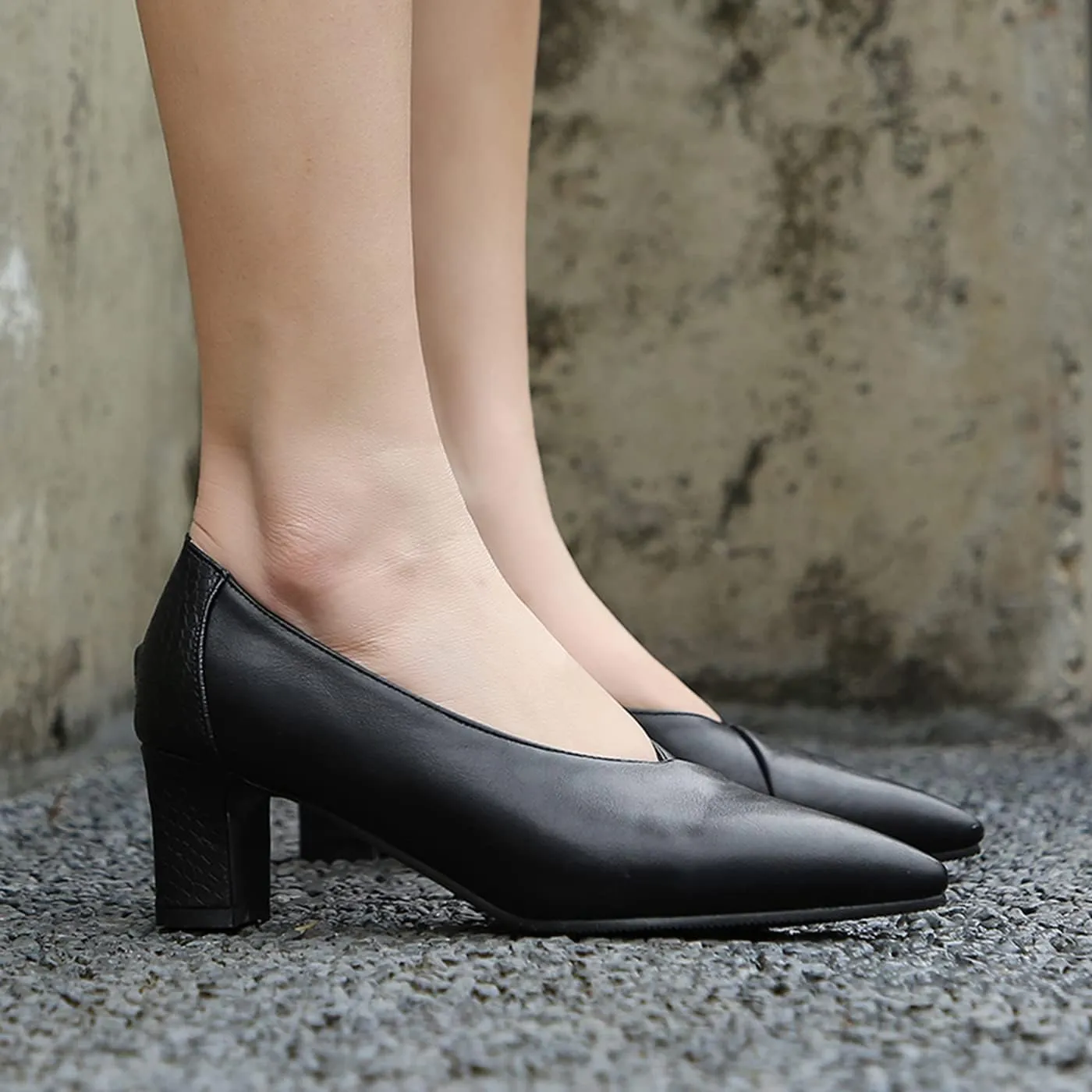MOOMMO Women Comfortable Chunky Block Heel Pumps Shoes Pointed Toe Slip on Suede Penny Loafers Mid Heel Closed Pointy Toe Work Shoes Office Patchwork Ladies Dressy Fall Fashion Elegant 4-13 M US