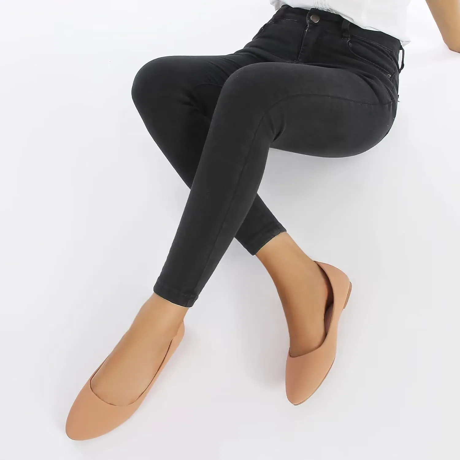 MUSSHOE Flats Shoes Women Pointed Toe Basic Womens Flats