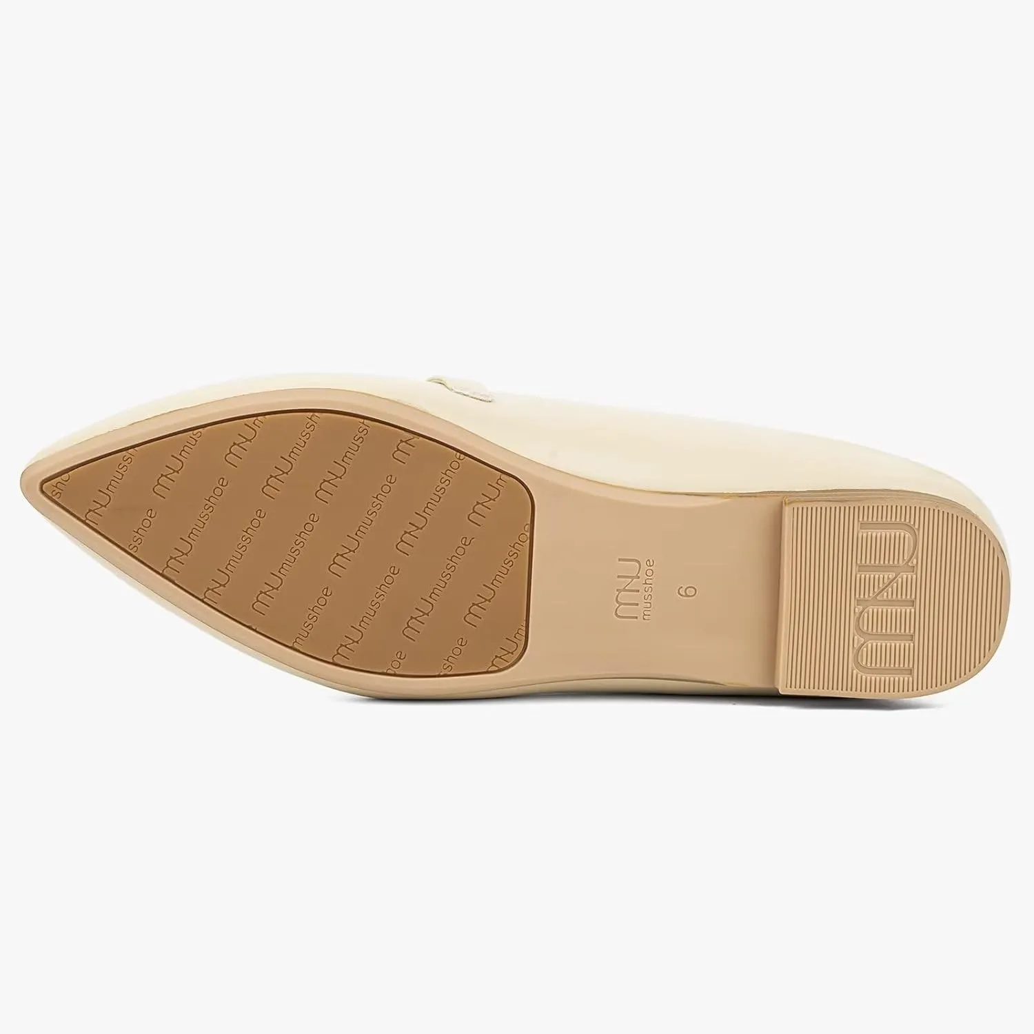 MUSSHOE Women Flats Comfortable Pointed Toe Flats Shoes with Strap PU Leather Slip on Shoes for Women