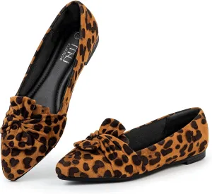 MUSSHOE Women's Flats Dressy Pointed Toe Comfortable Bowknot Ballet Flats Shoes