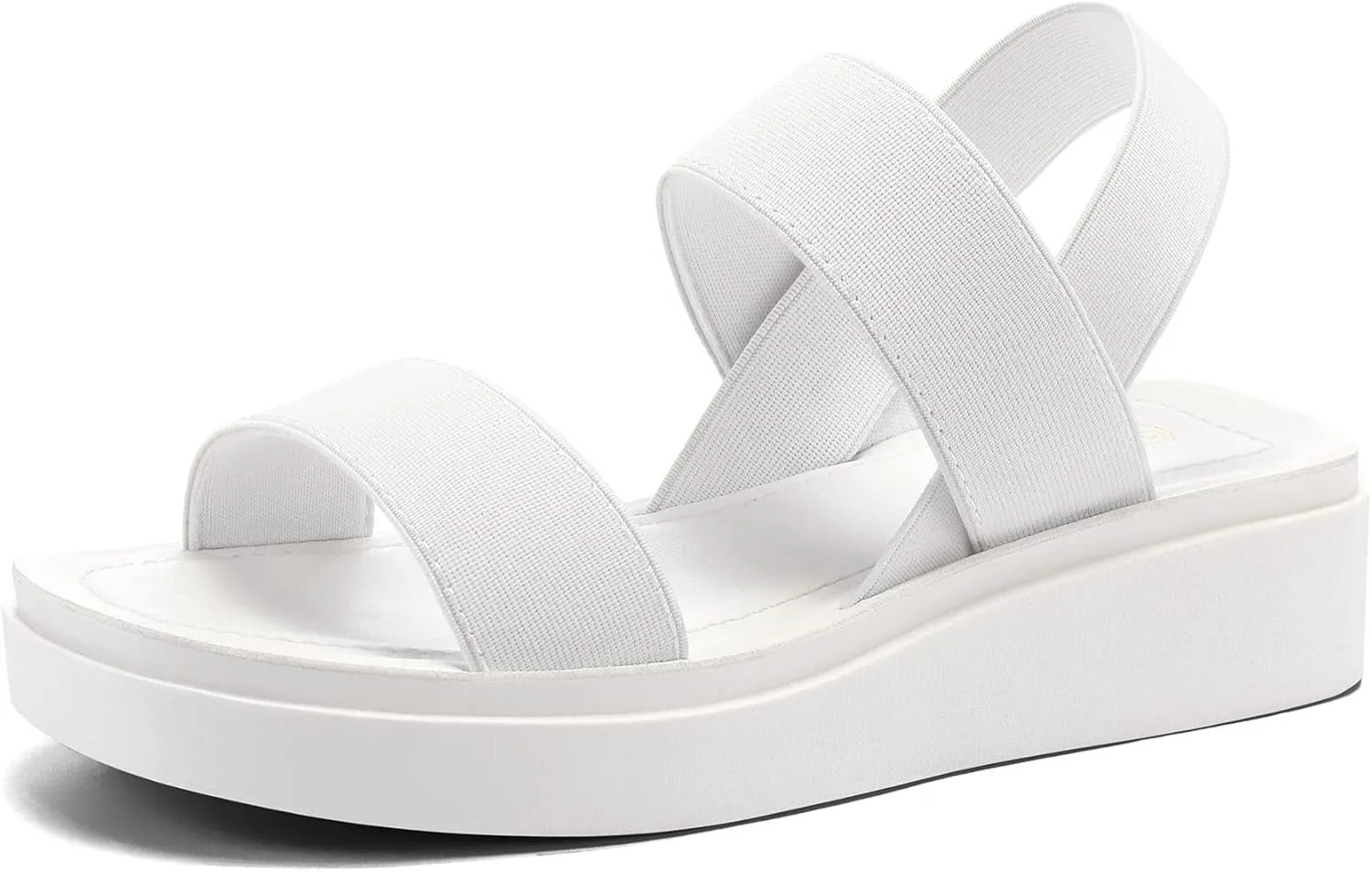 mysoft Women's Platform Wedges Sandals Slingback Lightweight Elastic Ankle Strap Low Wedges Walking Sandals Comfortable Slip On Casual Shoes