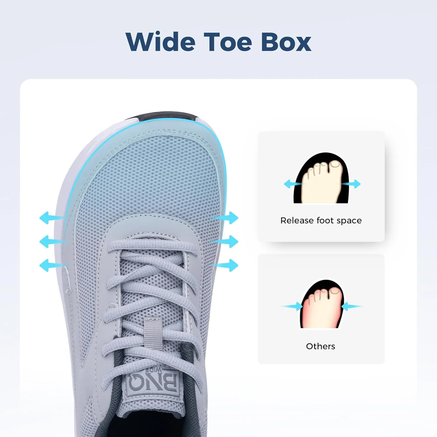 N BESUNEW Women's Wide Toe Box Walking Shoes Slip On Wide Width Tennis Sneakers Atheltic Running Shoes US 6-11
