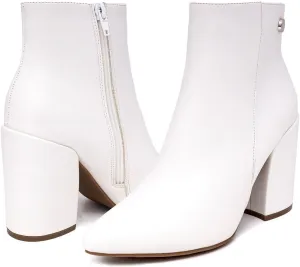 NAUTICA Women's Heeled Ankle Bootie with Pointed Toe, Block Heel, and Side Zipper for Winter - Yeva