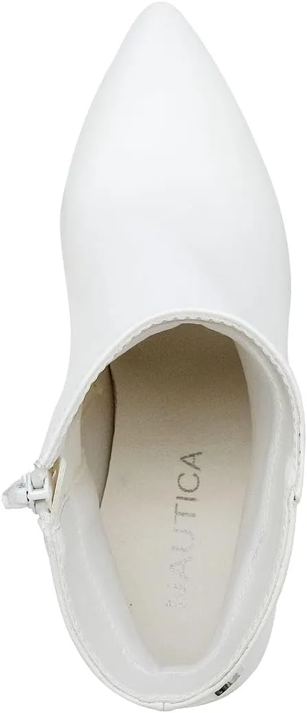 NAUTICA Women's Heeled Ankle Bootie with Pointed Toe, Block Heel, and Side Zipper for Winter - Yeva