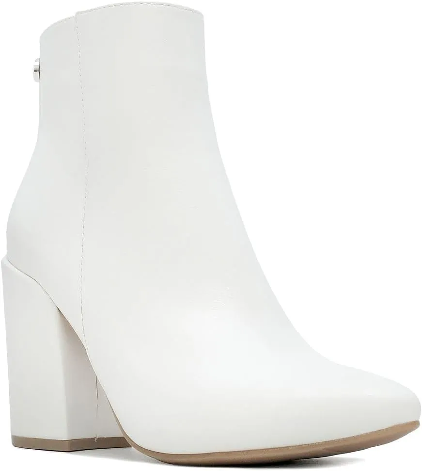 NAUTICA Women's Heeled Ankle Bootie with Pointed Toe, Block Heel, and Side Zipper for Winter - Yeva