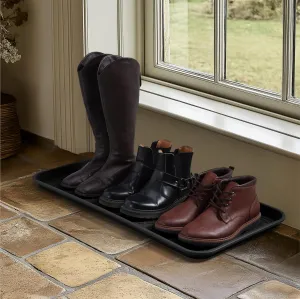 Navaris Set of 3 Shoe Drip Trays - Multi-Purpose Boot Tray for Rain Boots, Winter Boots, Sneakers - For Indoor and Outdoor Use in All Seasons - XL