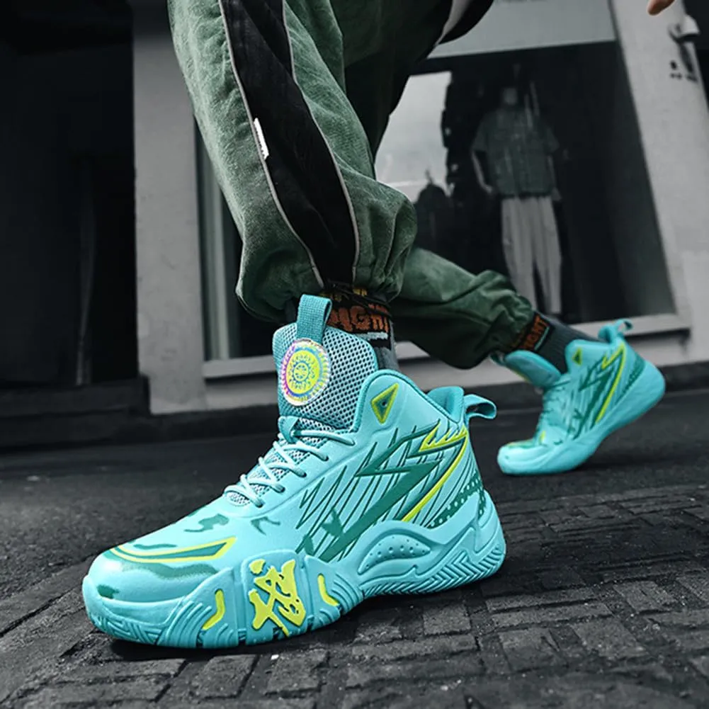 NCNDB Unisex Fashion Basketball Shoes High Top Anti Slip Sneakers Breathable Running Sports Shoes