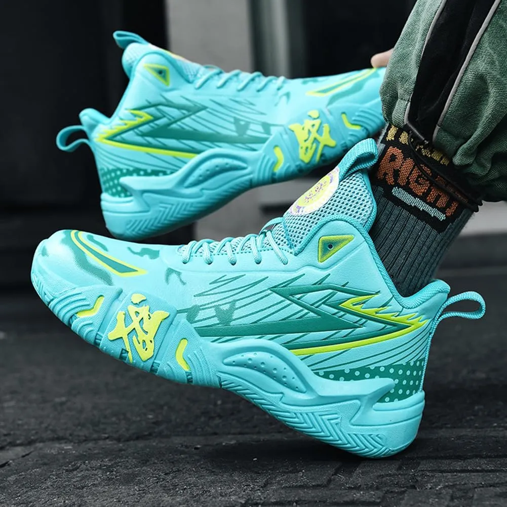 NCNDB Unisex Fashion Basketball Shoes High Top Anti Slip Sneakers Breathable Running Sports Shoes