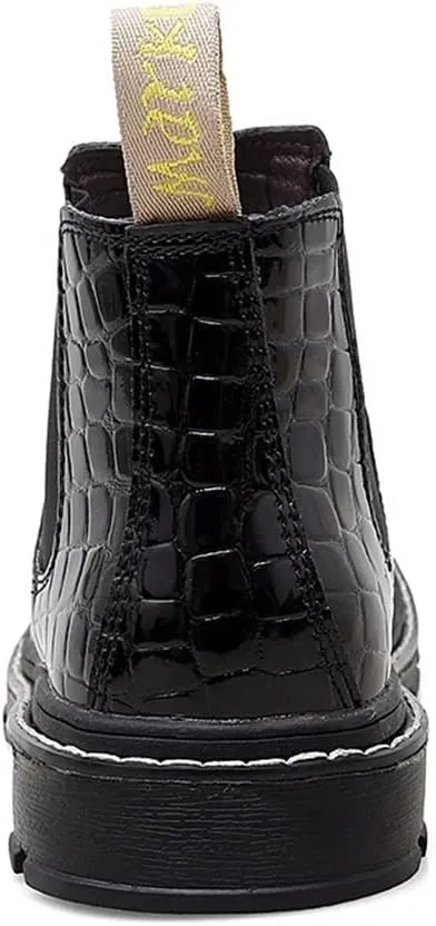 New Chelsea Boots For Men Round Toe Faux Crocodile Print Leather On Non Slip Wearable Anti-slip Waterproof Formal Dress