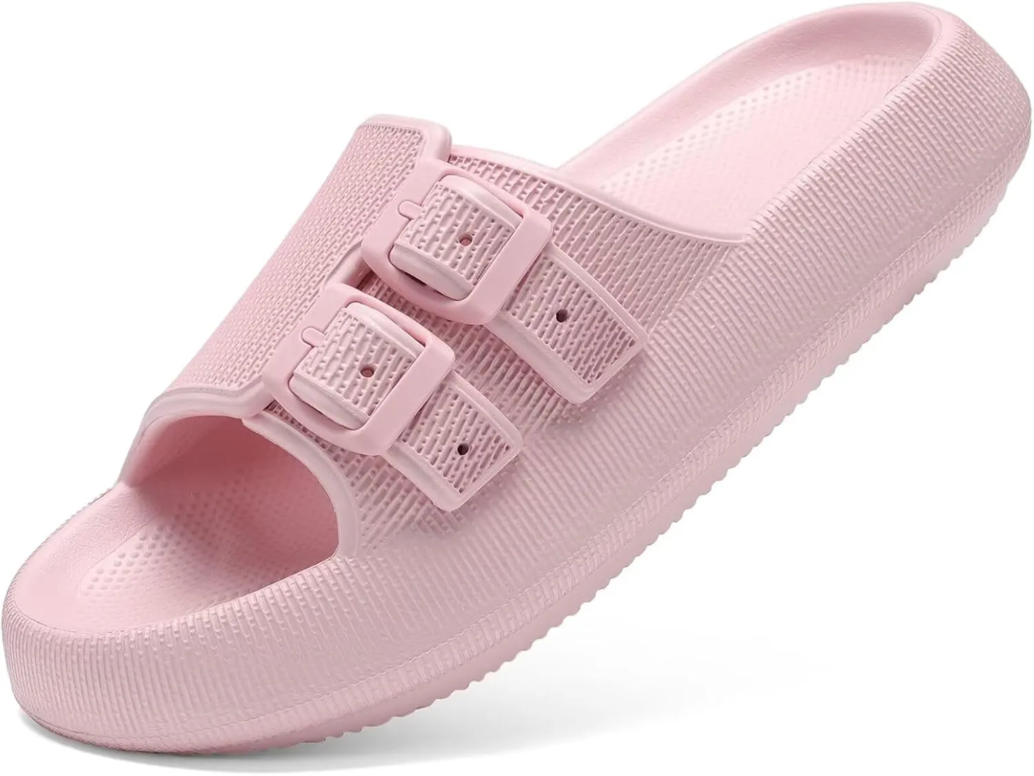 NineCiFun Women's Slide Sandals for Comfortable Soft Cloud Slides - Adjustable Non-Slip Flat Sandals for Women and Men - Slip On Slippers Pillow Slippers