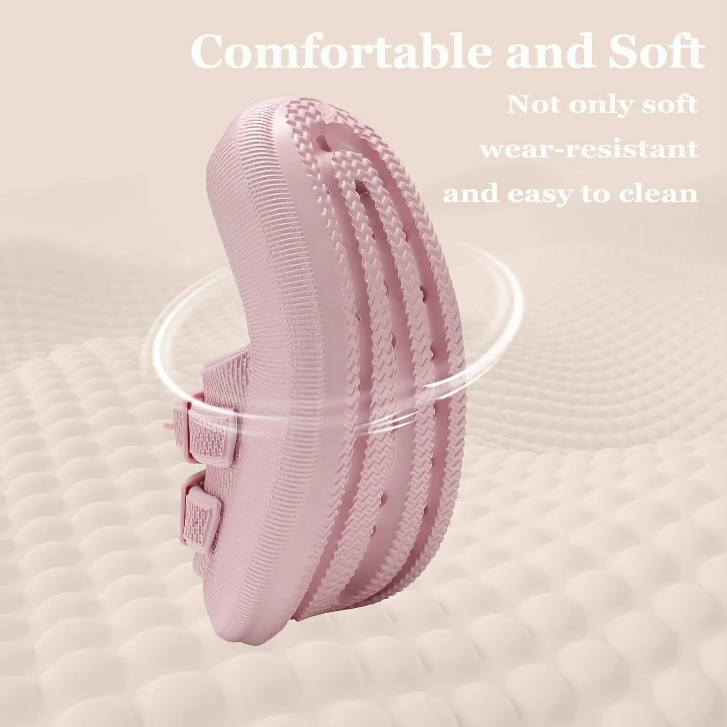 NineCiFun Women's Slide Sandals for Comfortable Soft Cloud Slides - Adjustable Non-Slip Flat Sandals for Women and Men - Slip On Slippers Pillow Slippers