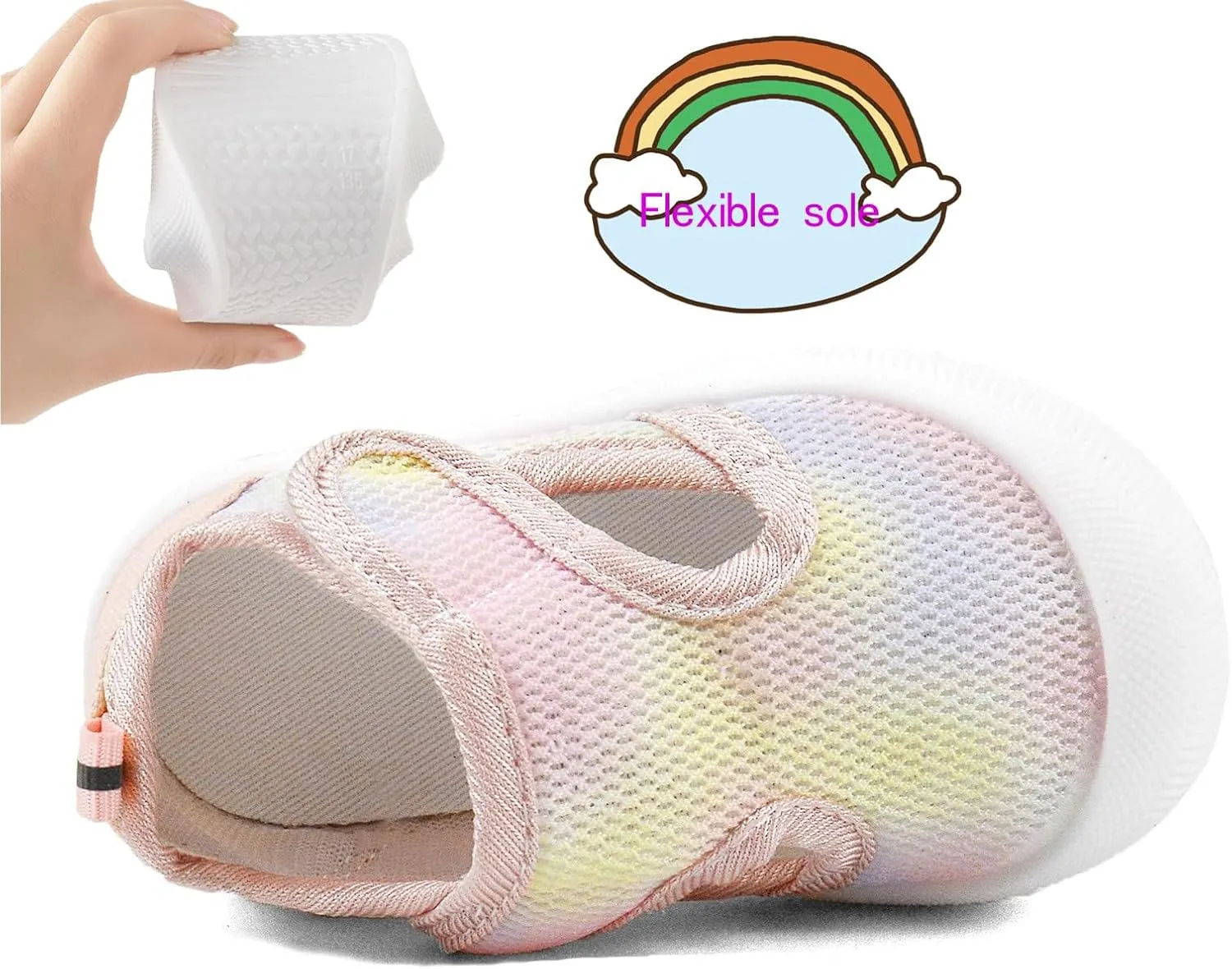 OAISNIT Baby Boy Girl Sandals Lightwight Breathable Summer Mesh Sneakers Non-Slip Toddler First Walking Shoes 6 12 18 24 Months