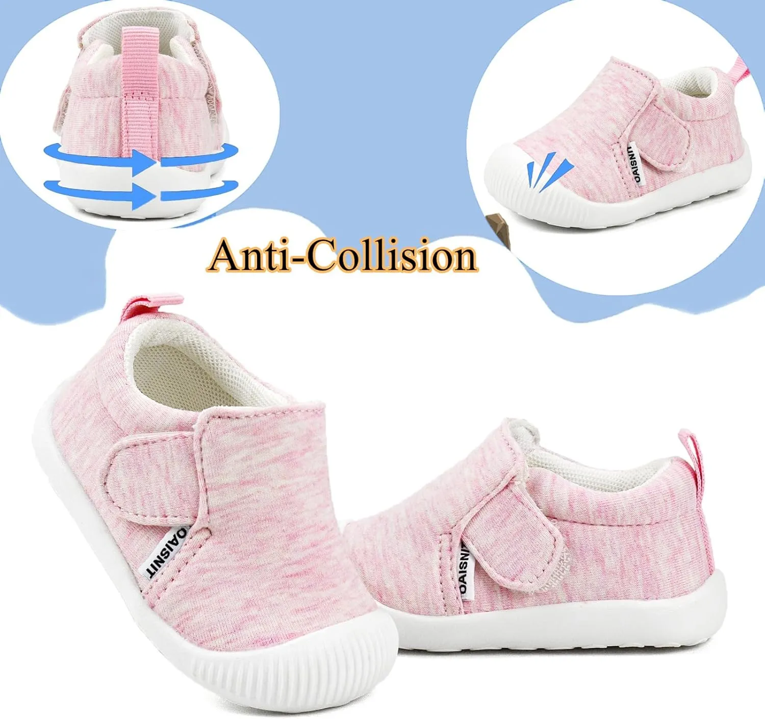 OAISNIT Baby Boys Girls Sneakers Anti Slip Lightweight Soft Toddler First Walkers for Walking Running