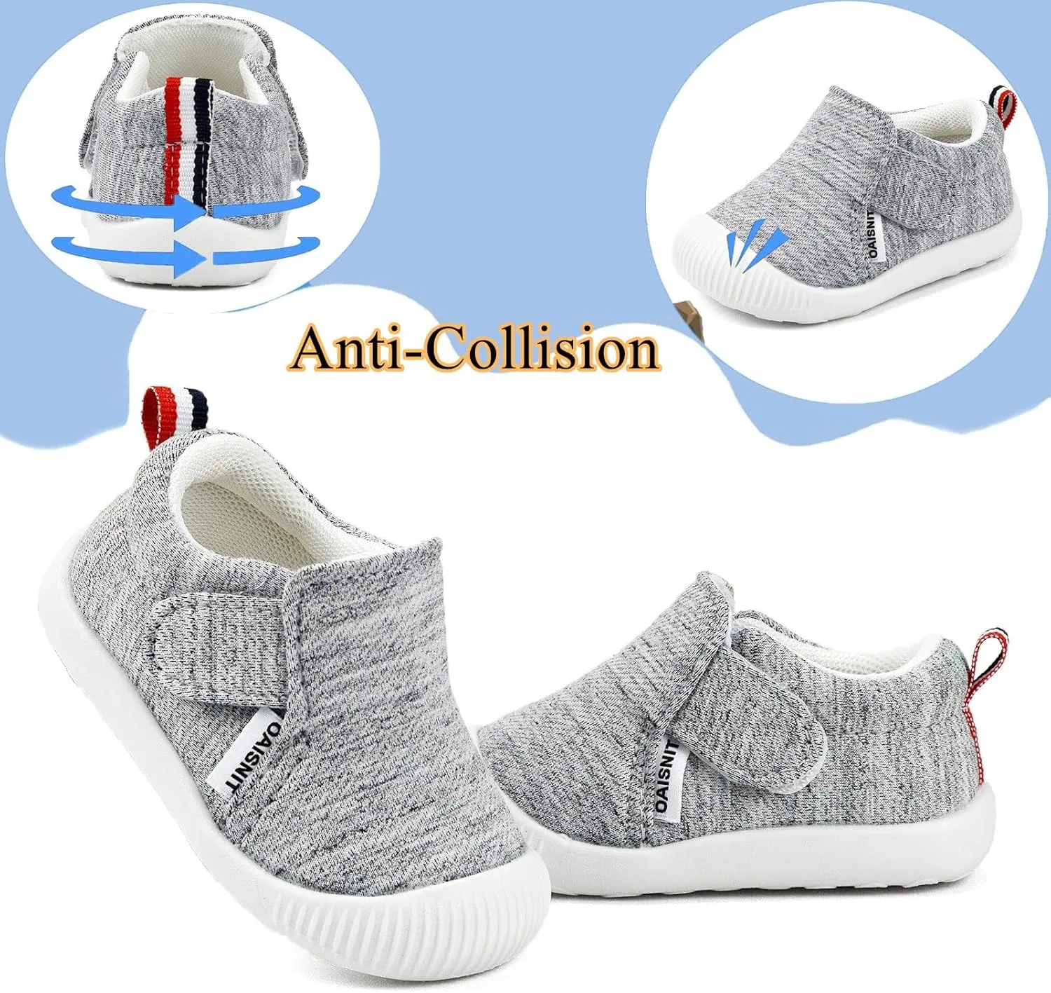 OAISNIT Baby Boys Girls Sneakers Anti Slip Lightweight Soft Toddler First Walkers for Walking Running