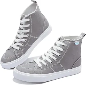 Obtaom Womens/Mens high top Canvas Shoes Play mid Calf Fashion Sneaker Casual lace up hi top Washed Canvas Shoes