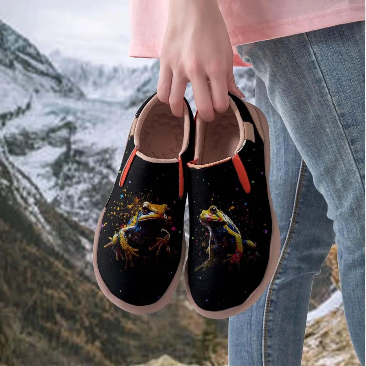 Onehorse Kids Slip On Sneakers Boy Girl Walking Casual Loafers Animal Splatter Art Painted Travel Holiday Shoes(Big Kid/Little Kid/Toddler)