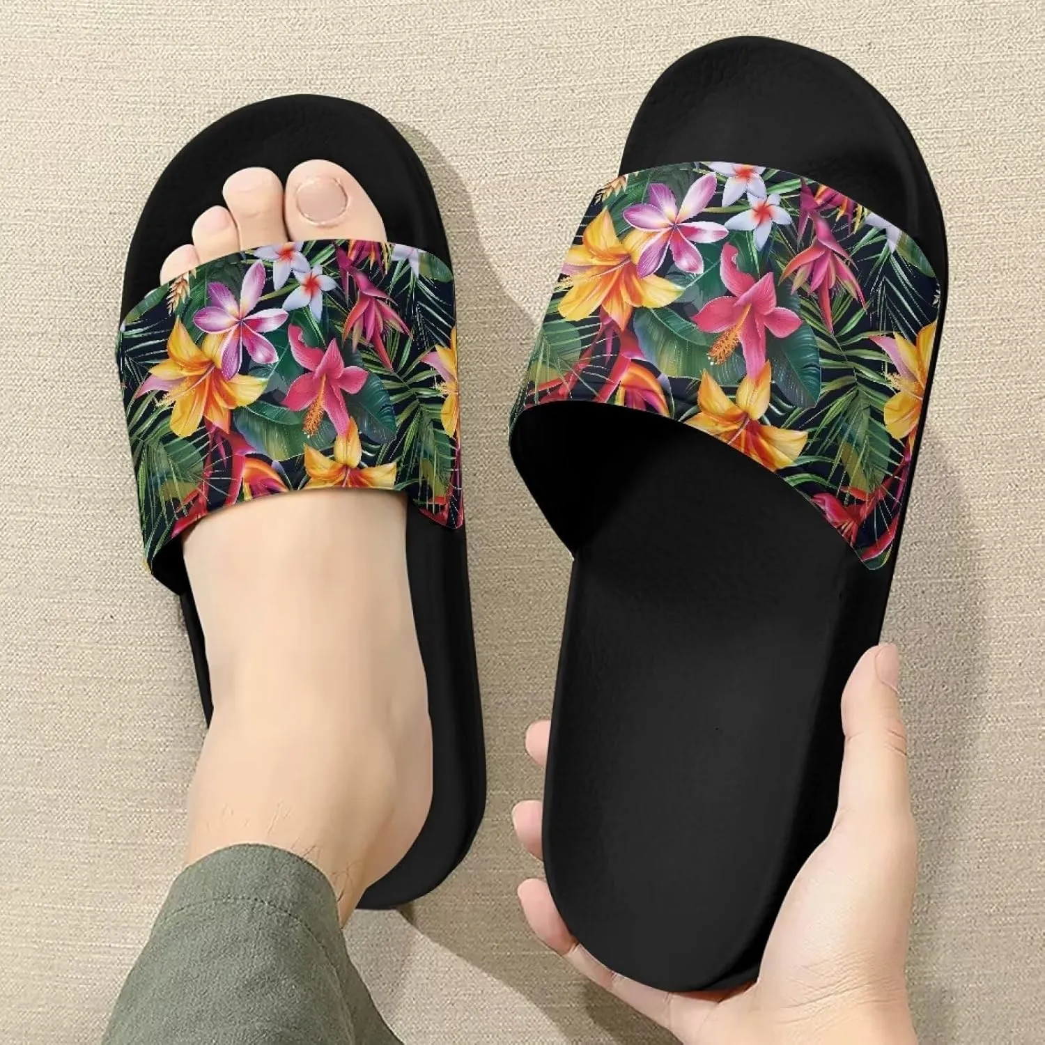 Open Toe Sandals for Women Comfy Slippers Soft Sandals EVA Non Slip Sole Shoes Lightweight Casual Flat Sandals