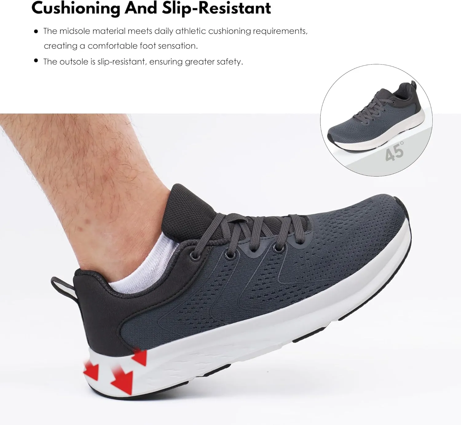 Ortho rest Men Wide Toe Box Shoes Pain Relief Running Shoes Wide Width Sneakers for Ingrown Toenail