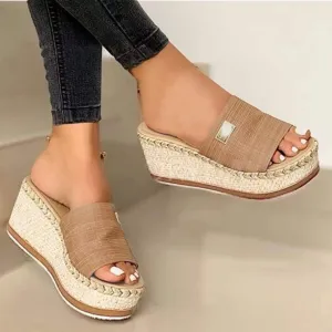 Orthopedic Sandals for Women Arch Support Flip Flops Comfortable Walking Sandals for Women Summer Dressy Platform Wedges Sandals Ladies Slip On Lightweight Slippers Casual Slides Beach Shoes ﻿