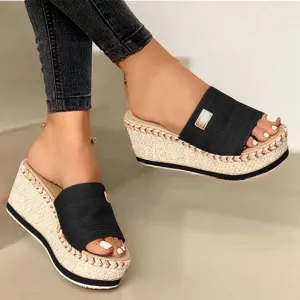 Orthopedic Sandals for Women Arch Support Flip Flops Comfortable Walking Sandals for Women Summer Dressy Platform Wedges Sandals Ladies Slip On Lightweight Slippers Casual Slides Beach Shoes ﻿