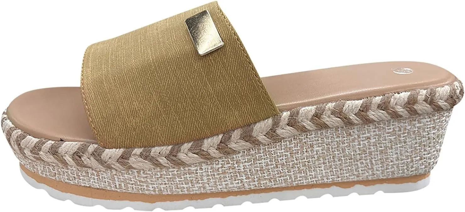 Orthopedic Sandals for Women Arch Support Flip Flops Comfortable Walking Sandals for Women Summer Dressy Platform Wedges Sandals Ladies Slip On Lightweight Slippers Casual Slides Beach Shoes ﻿