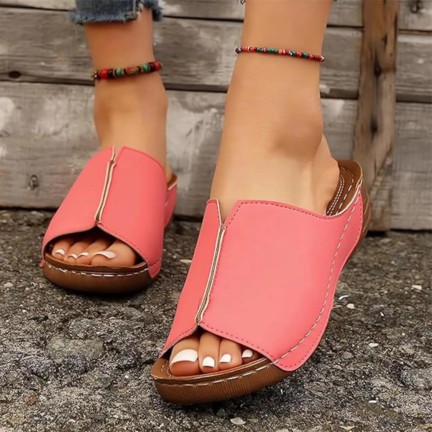 Orthopedic Sandals for Women Dressy Damping Sole Upgradation Stretch Lightweight Sandals Arch Support Walking Summer Sandals