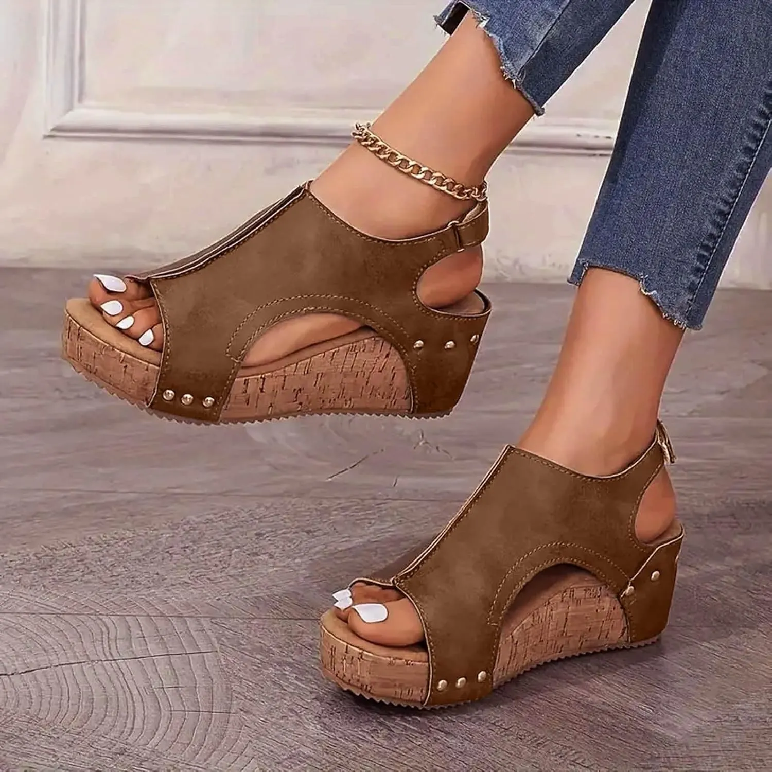 Orthopedic Wedge Sandals for Women 2025 New Platform Sandal Ankle Strap Open Toe Espadrilles Dressy Casual Boho Summer Beach Sandal Ladies Wedges