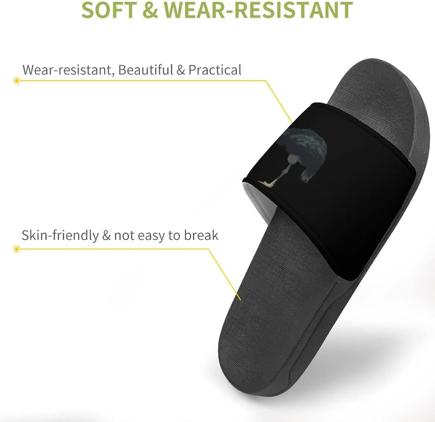 Ostrich House Sandals Non Slip Slippers Quick Drying Bathroom Shower Shoes for Women Men