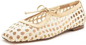 Pazzion Women Cute Bowtie Closed Square Toe Mary Jane Flats Slip On Cutout Ballet Flat Shoes for Walking Dancing Prom Size 4-16 US