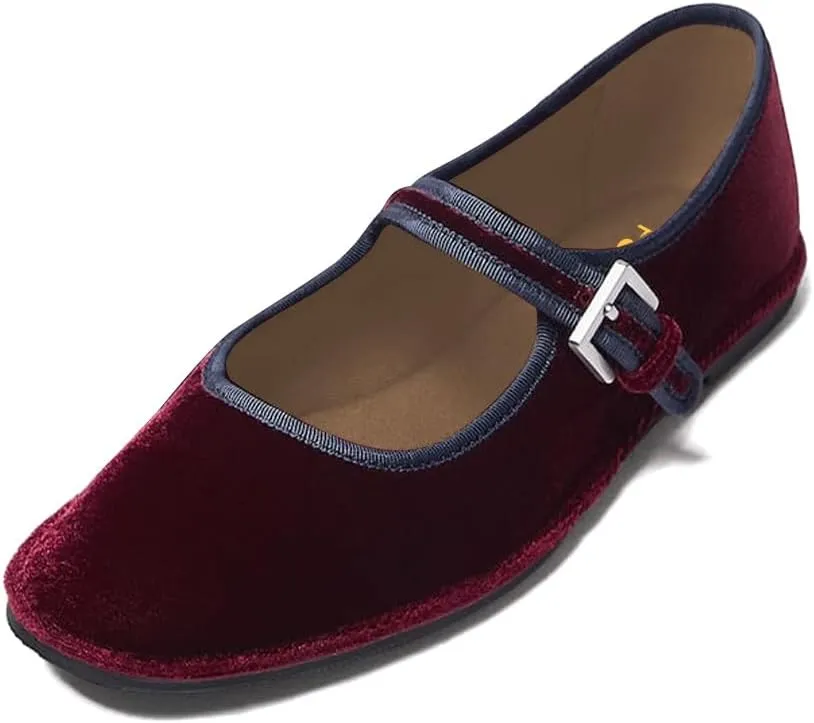 Pazzion Women Sweet Closed Round Toe Mary Janes Easy Buckle Strap Slip On Ballet Flats Basic Dance Fancy Ballroom Shoes Size 4-16 US