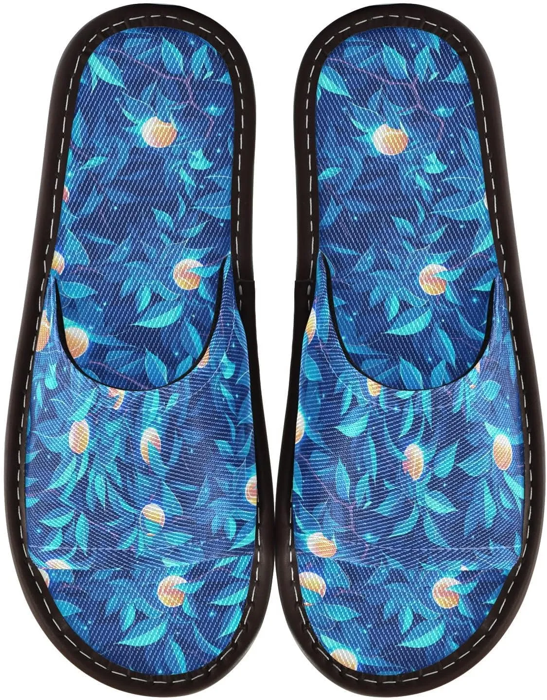 Peaches Blue Womens Travel Slippers Reusable Anti-slip Sandals for Travel Outdoor Beach