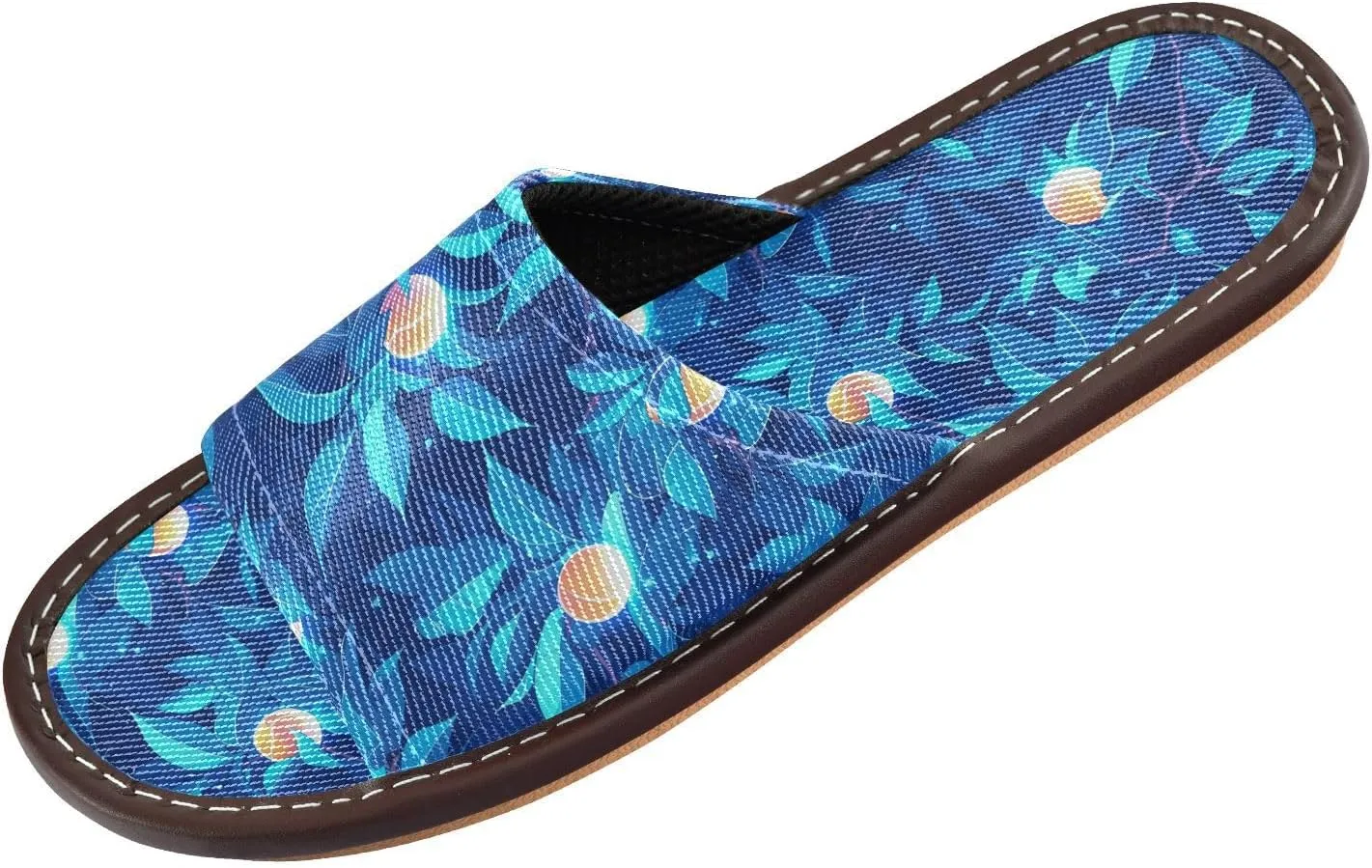 Peaches Blue Womens Travel Slippers Reusable Anti-slip Sandals for Travel Outdoor Beach